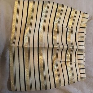 J Crew gold black striped skirt size 6